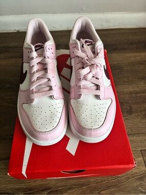 Nike Girls' Pink, White & Dark Cherry Low Dunks Sneakers